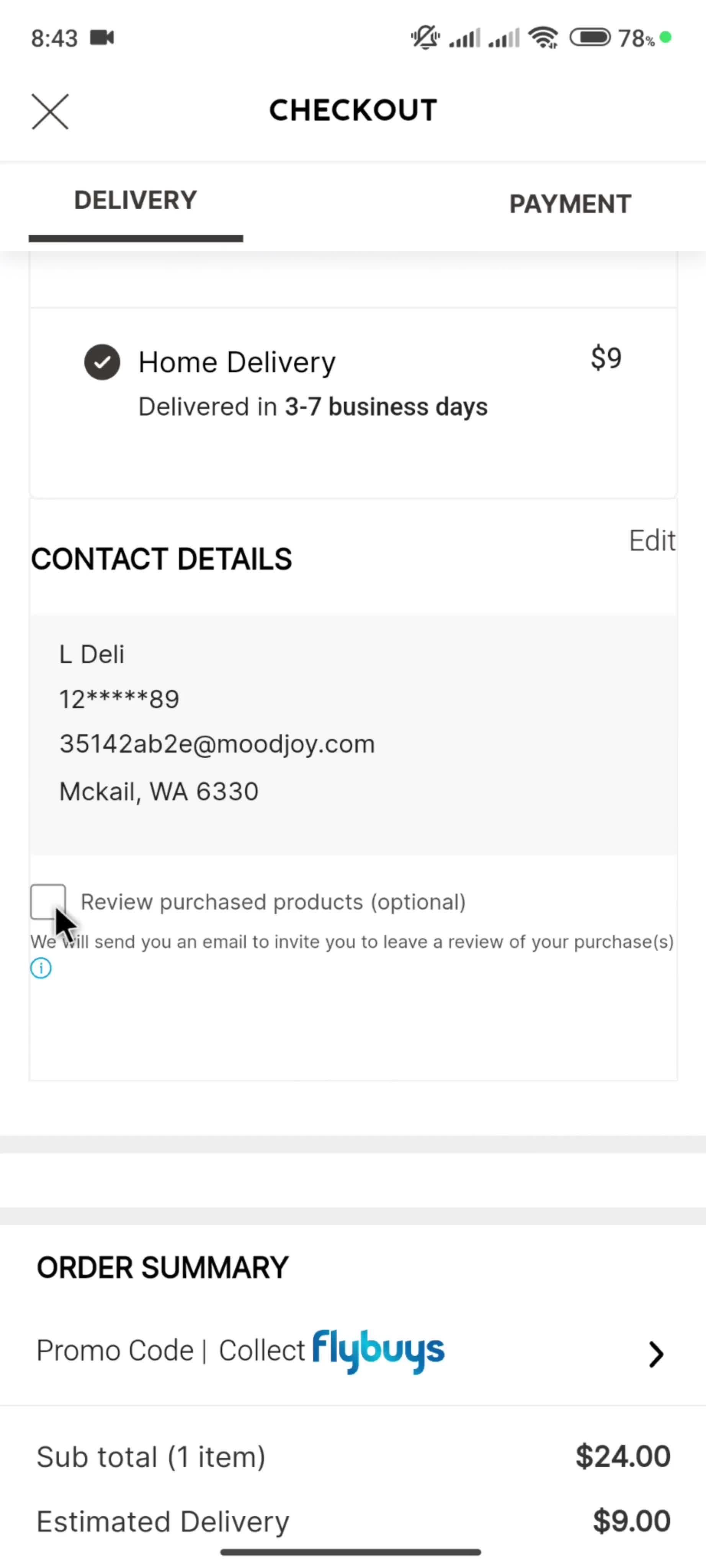 Buying something screenshot