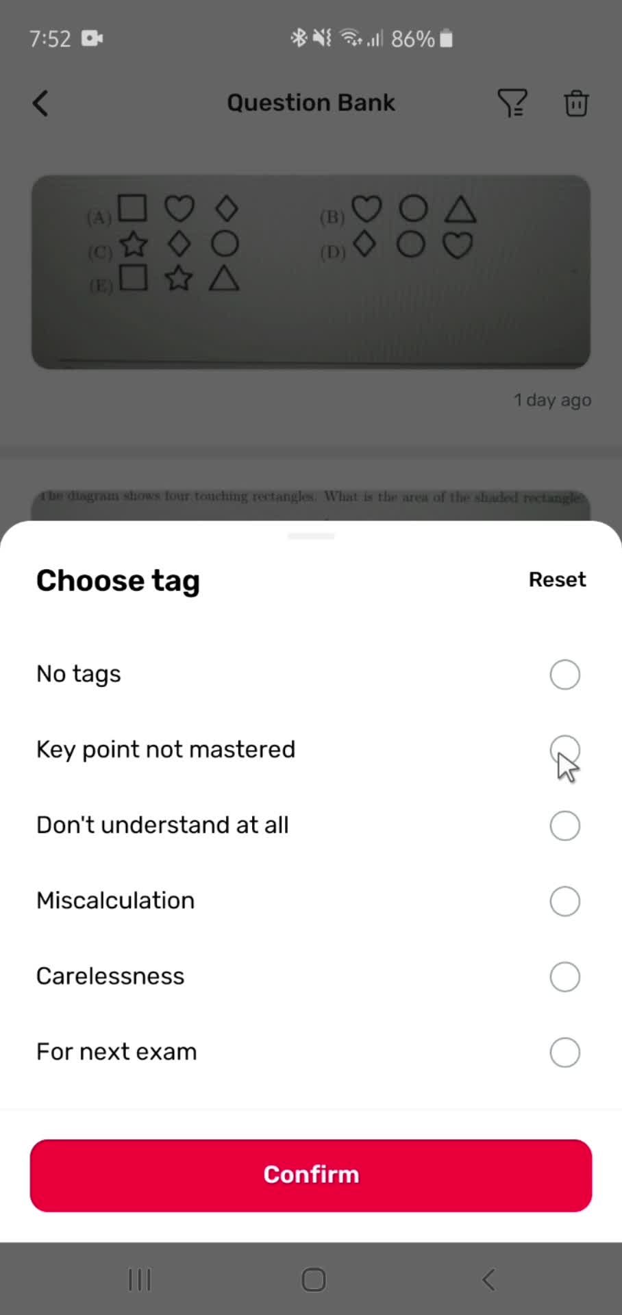 Choosing a tag screenshot