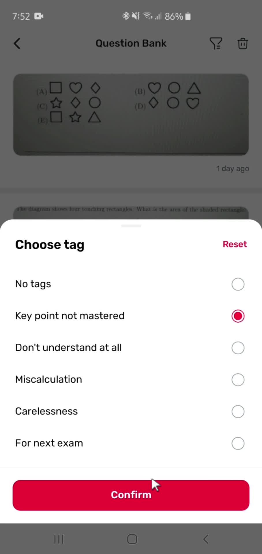 Choosing a tag screenshot