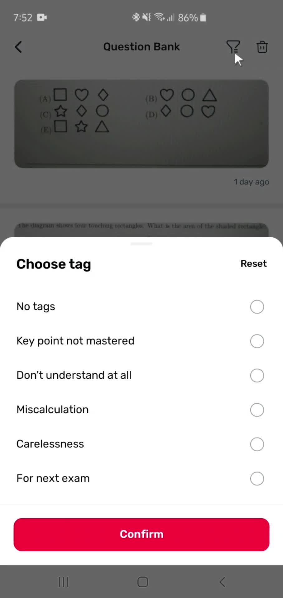 Choosing a tag screenshot