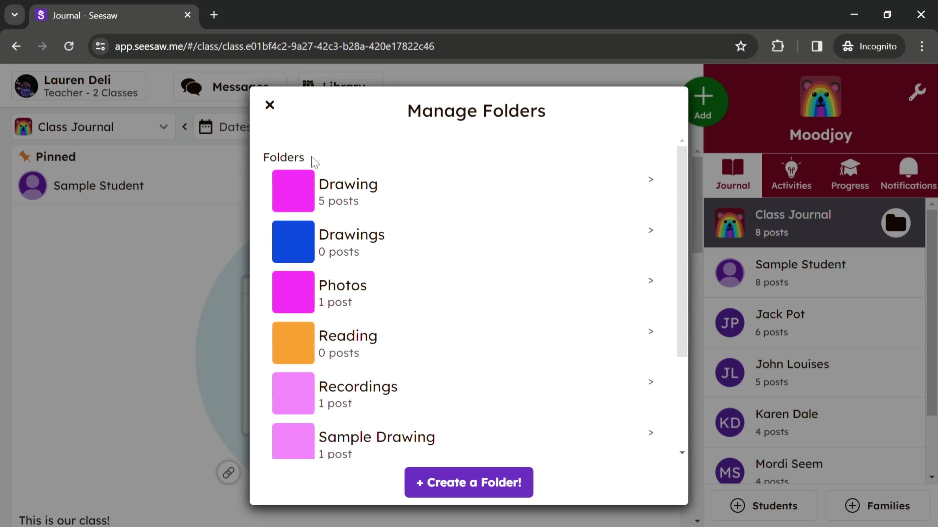 Class settings on Seesaw video thumbnail