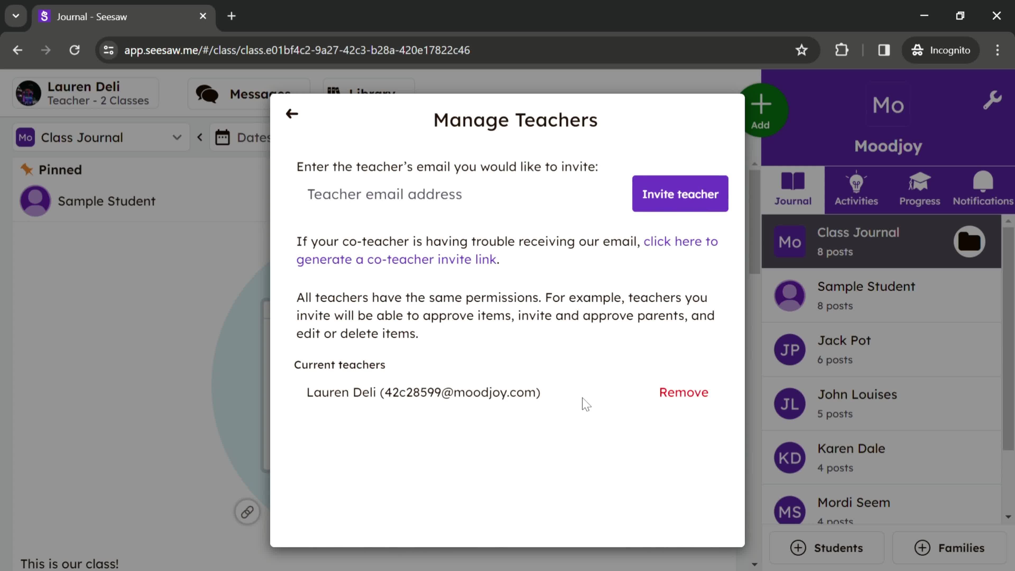 Class settings on Seesaw video thumbnail