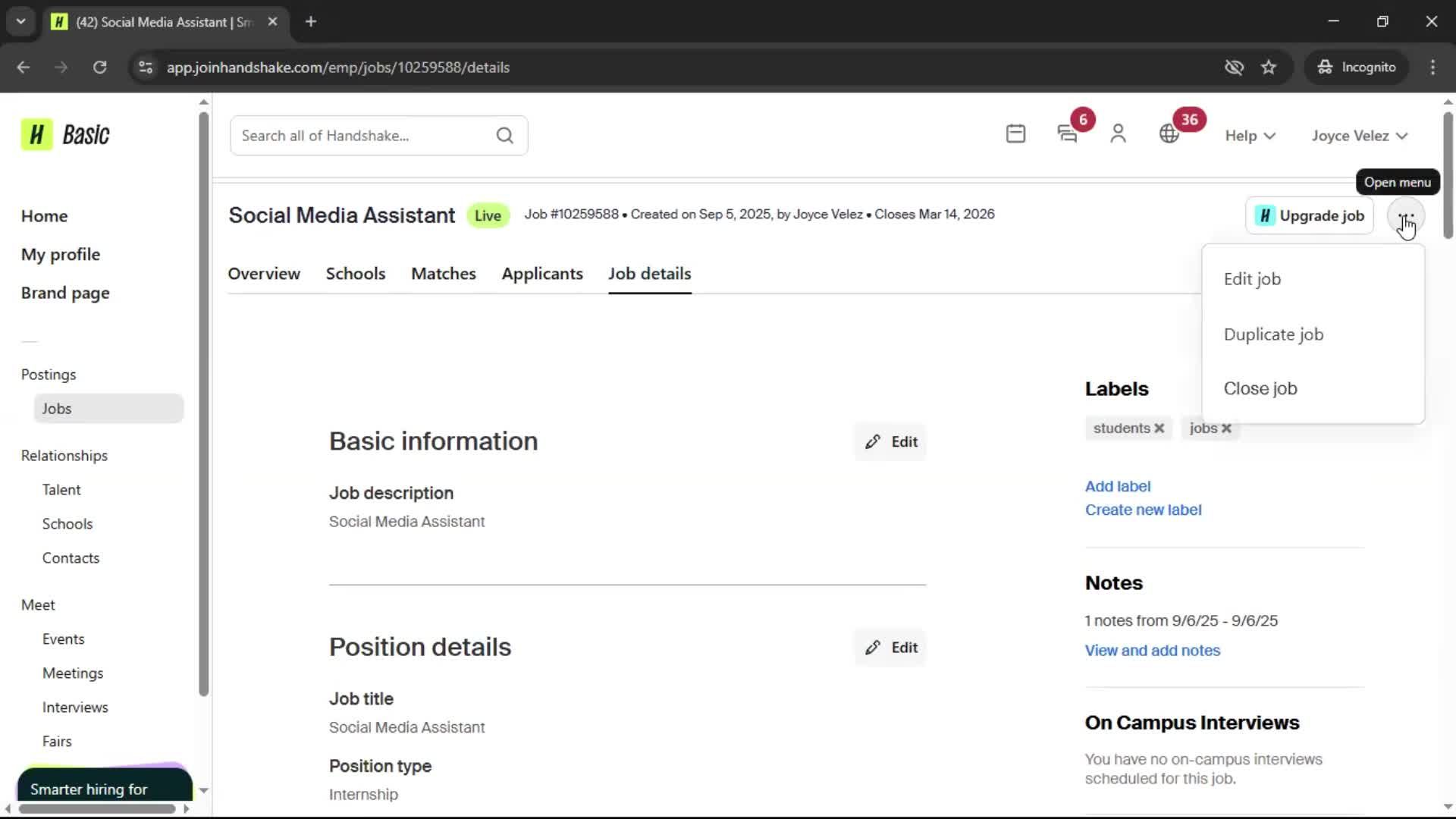 Closing job posts on Handshake video thumbnail