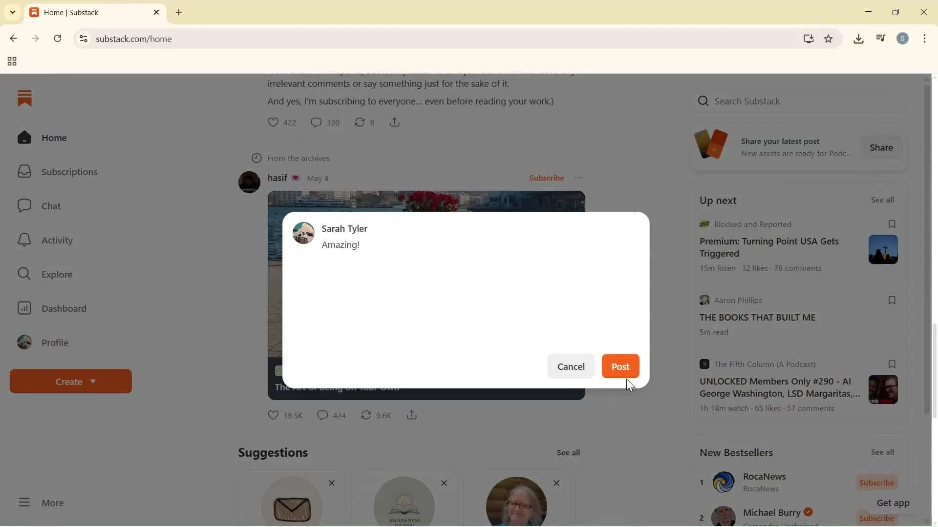 Commenting screenshot