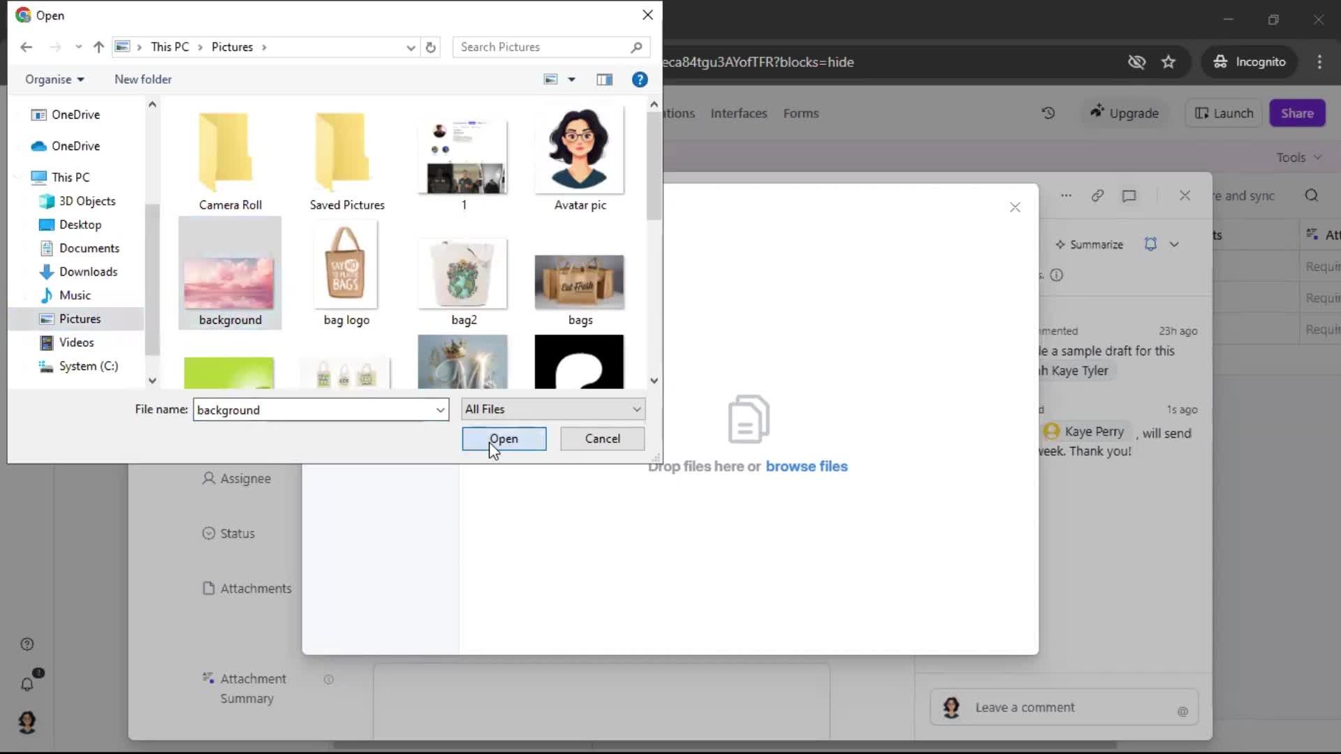 Commenting screenshot