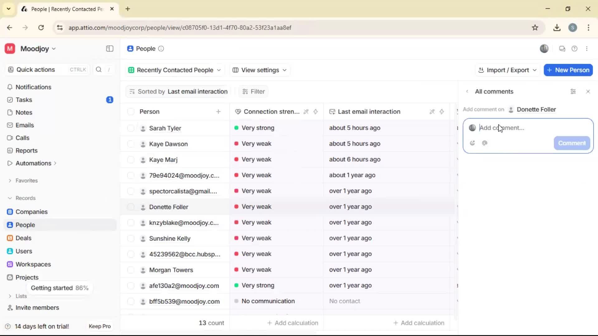 Commenting screenshot