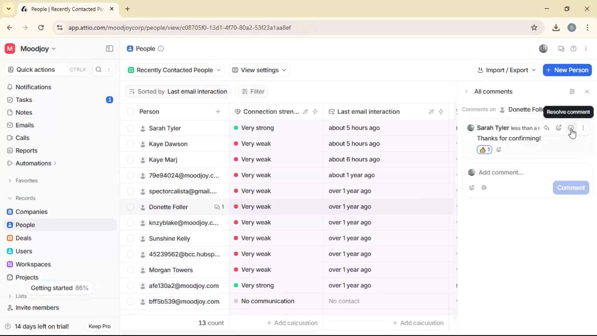 Commenting screenshot