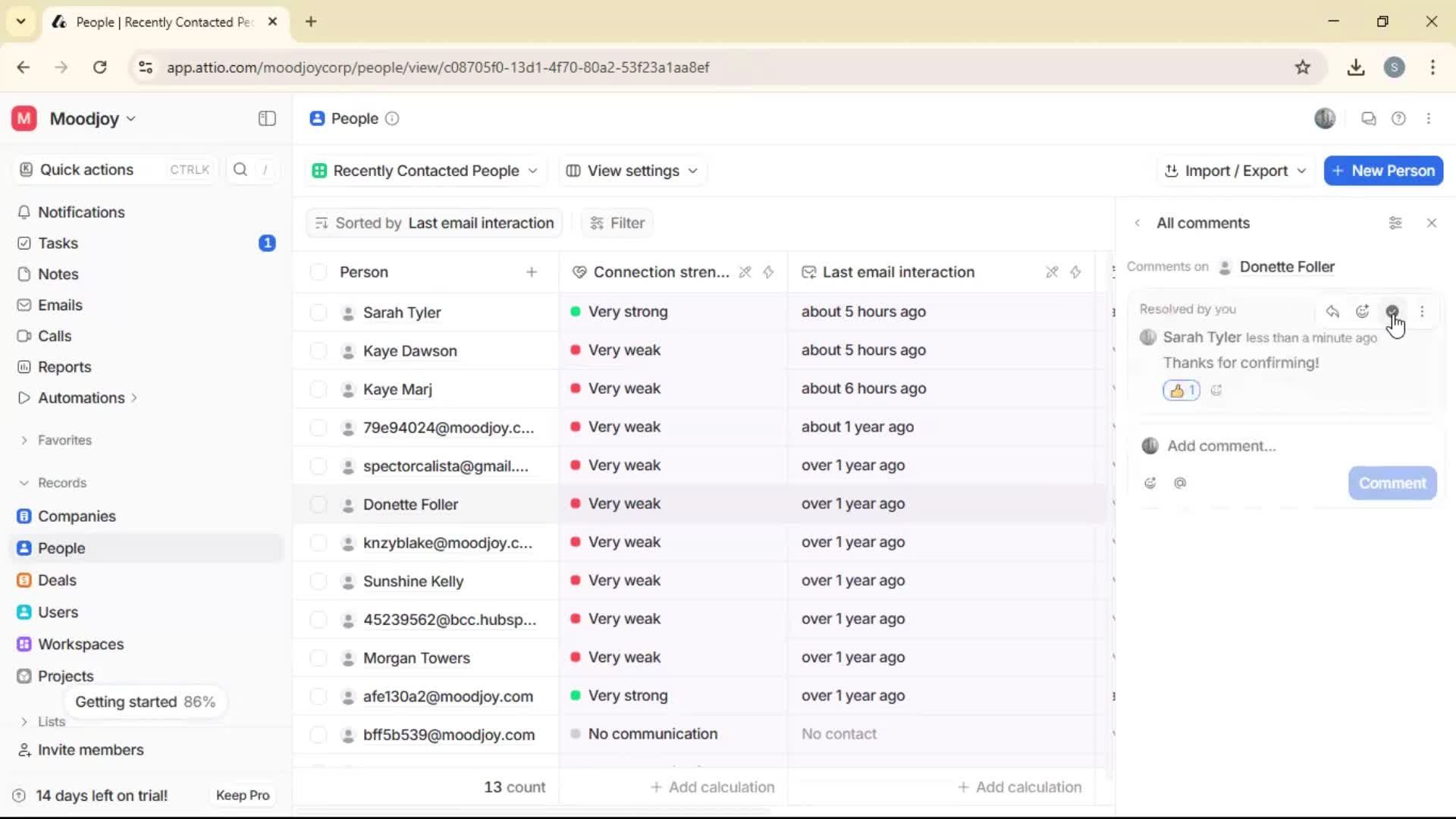 Commenting screenshot