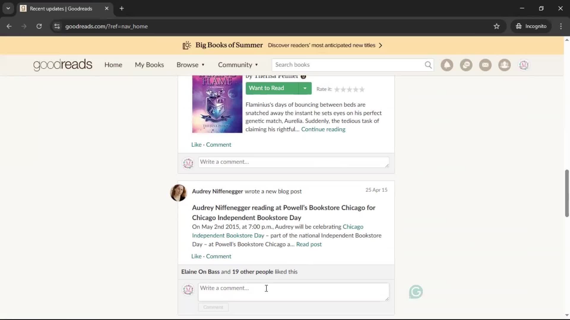 Commenting screenshot