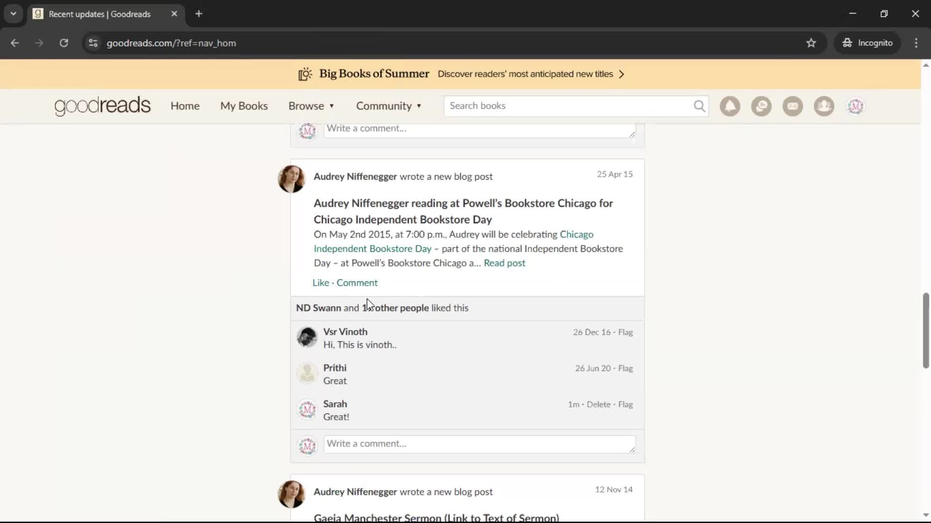 Commenting screenshot