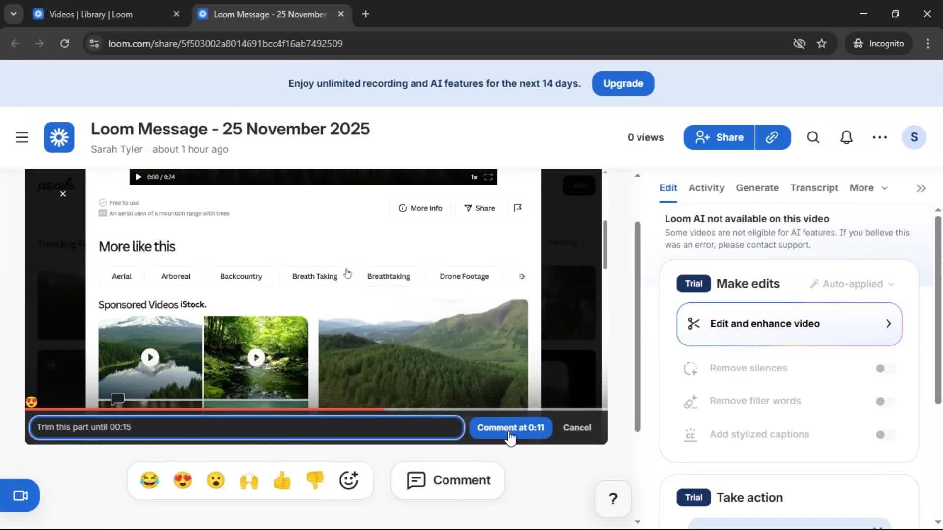 Commenting screenshot