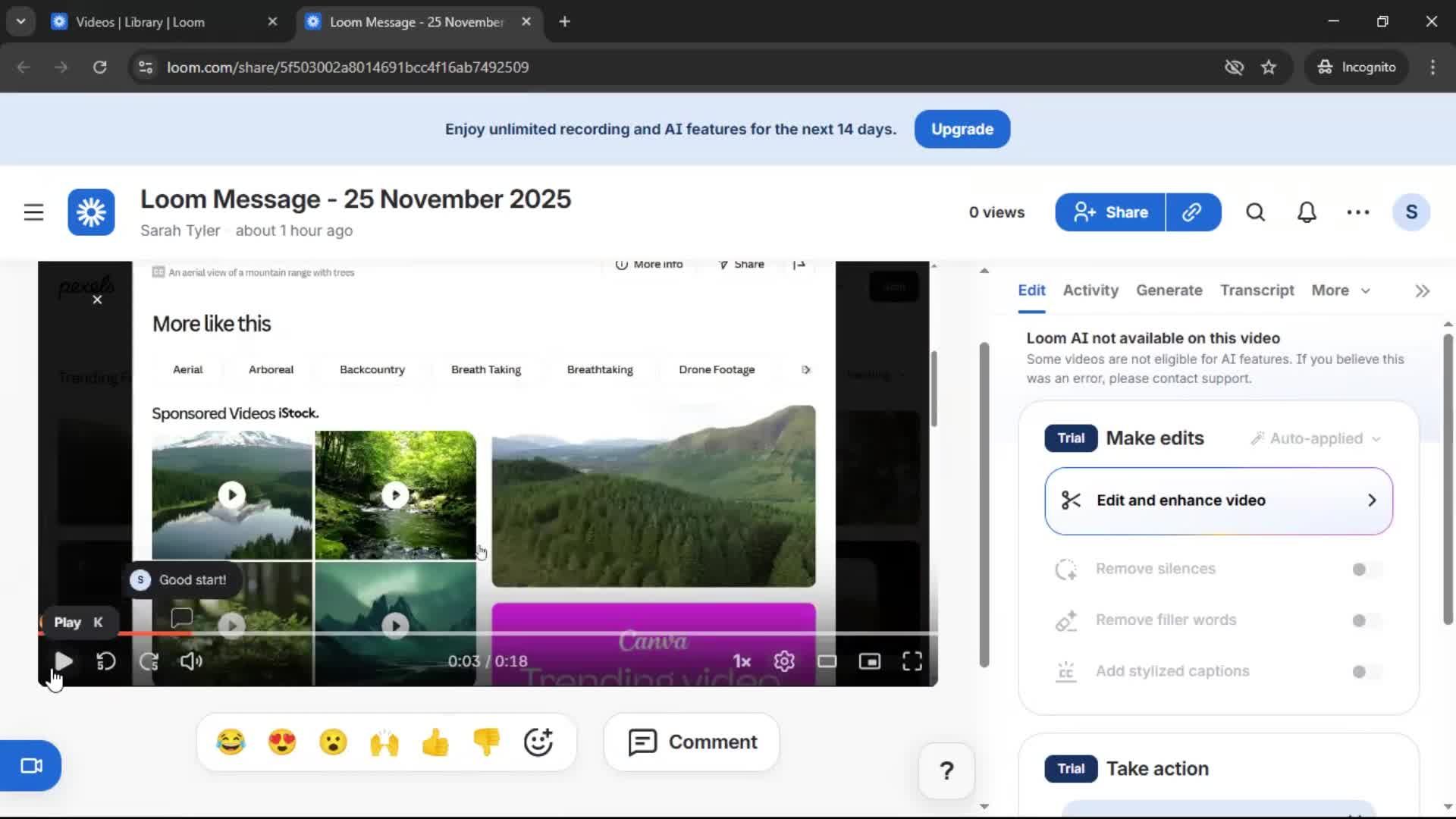 Commenting screenshot
