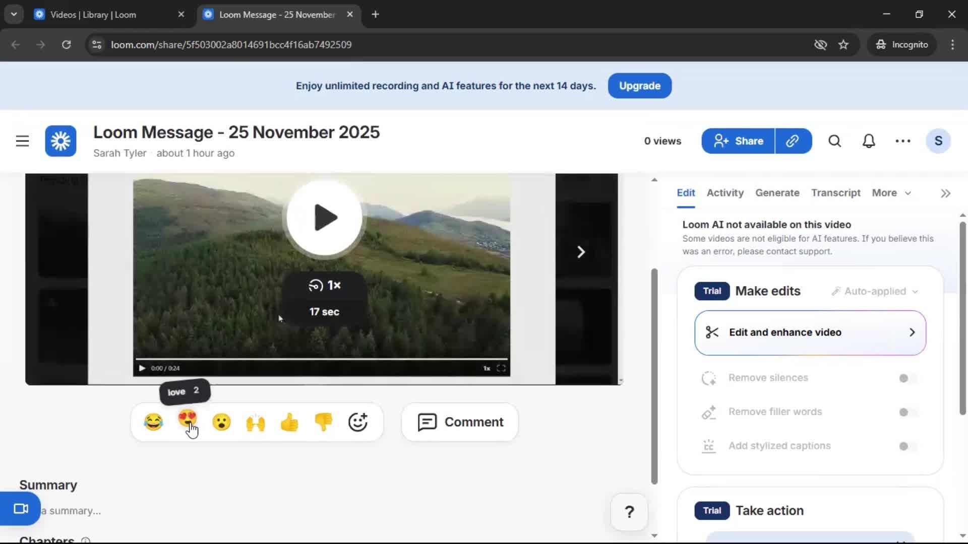 Commenting screenshot