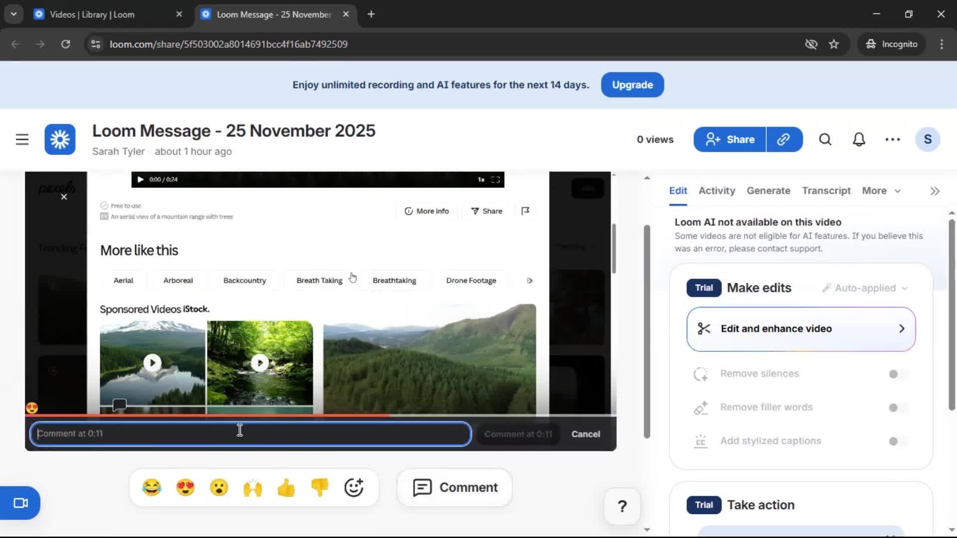 Commenting screenshot