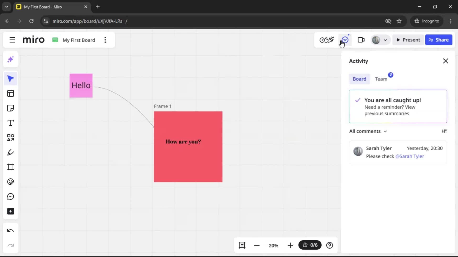 Commenting screenshot