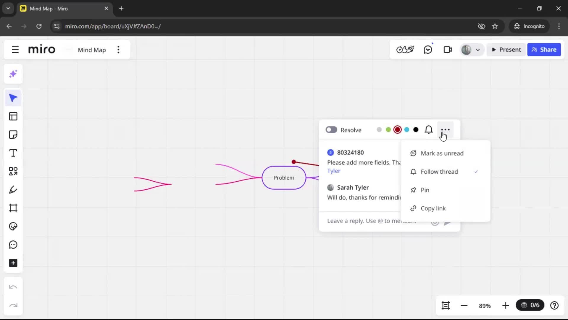 Commenting screenshot