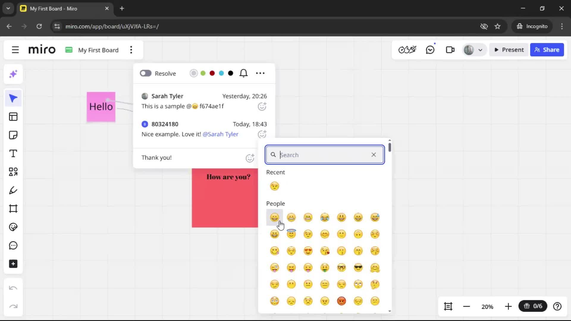 Commenting screenshot