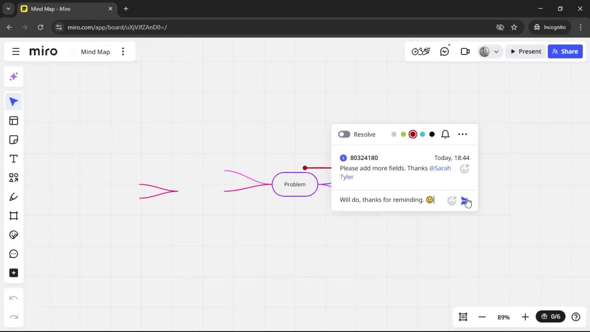 Commenting screenshot