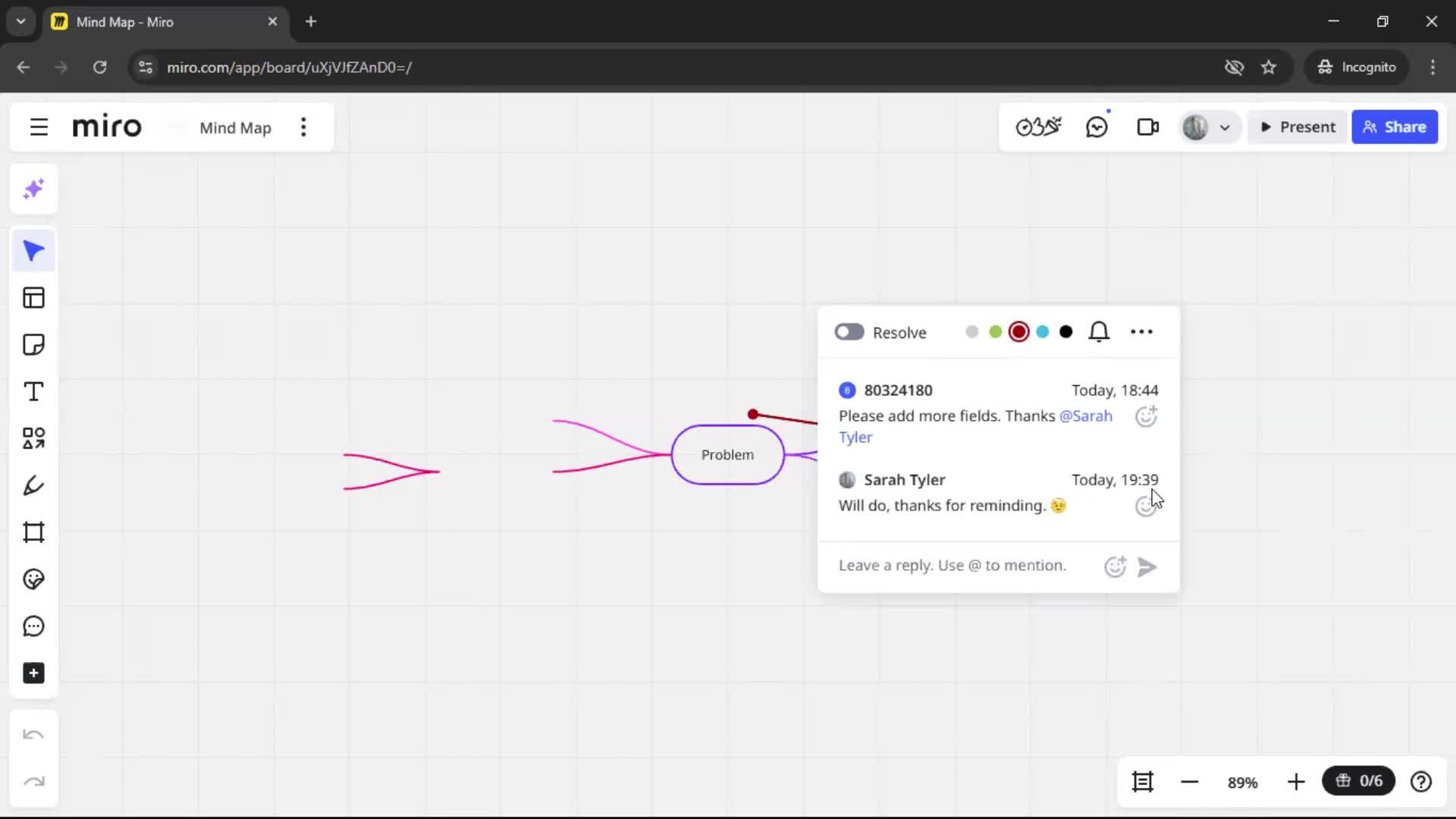 Commenting screenshot