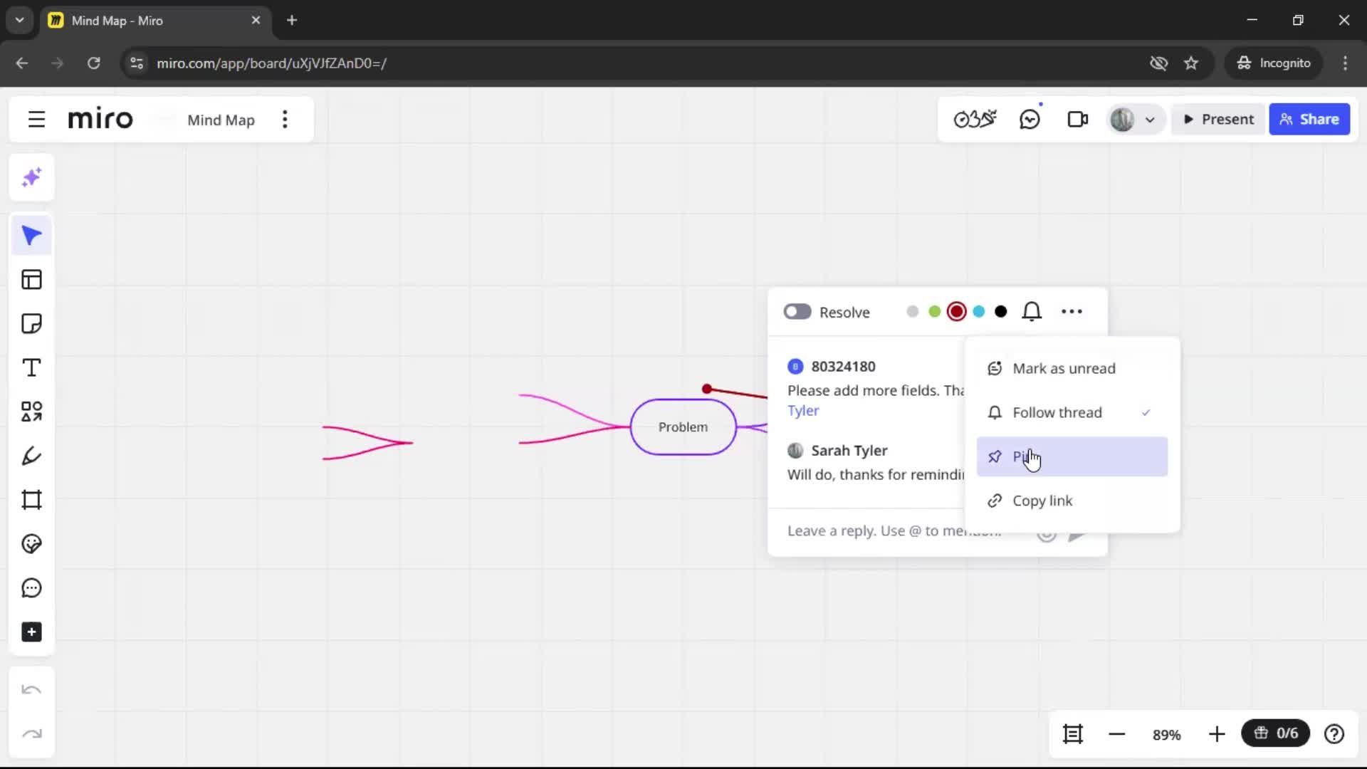 Commenting screenshot
