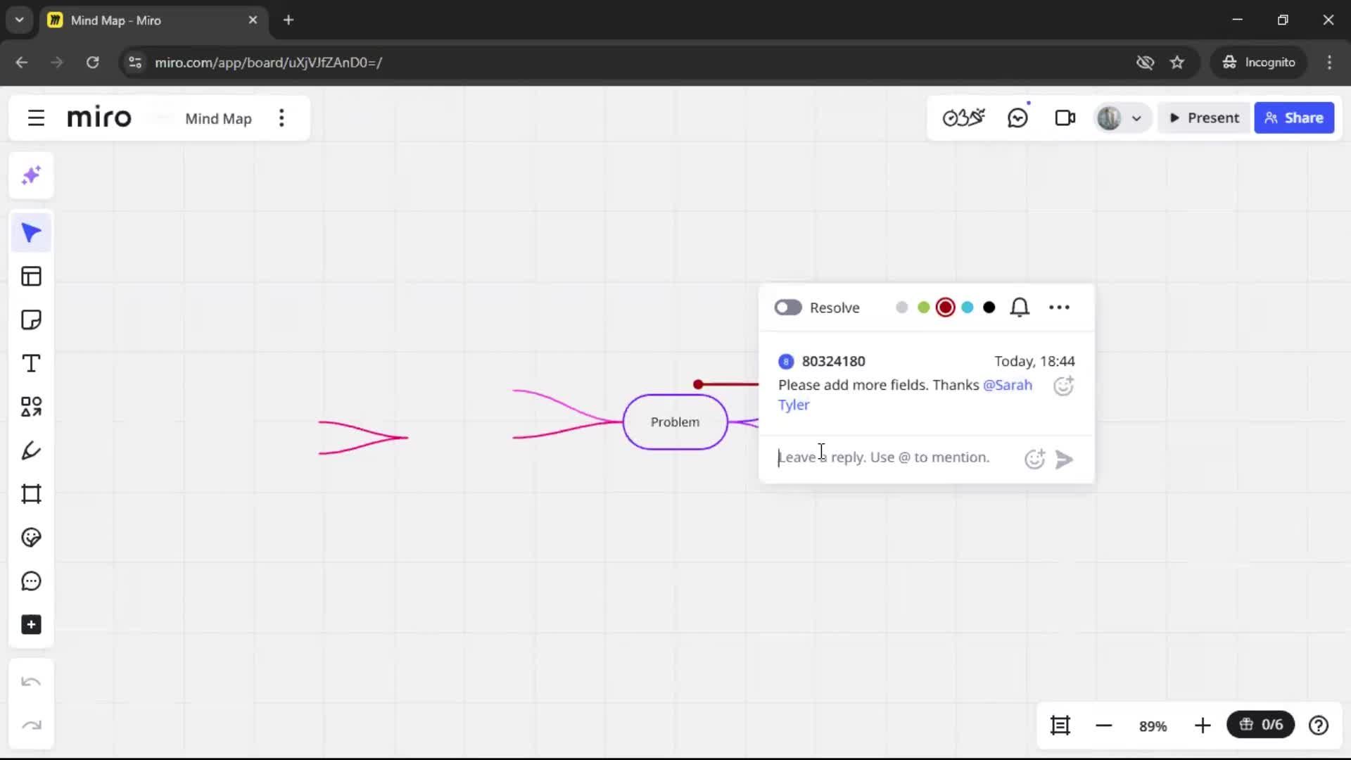 Commenting screenshot