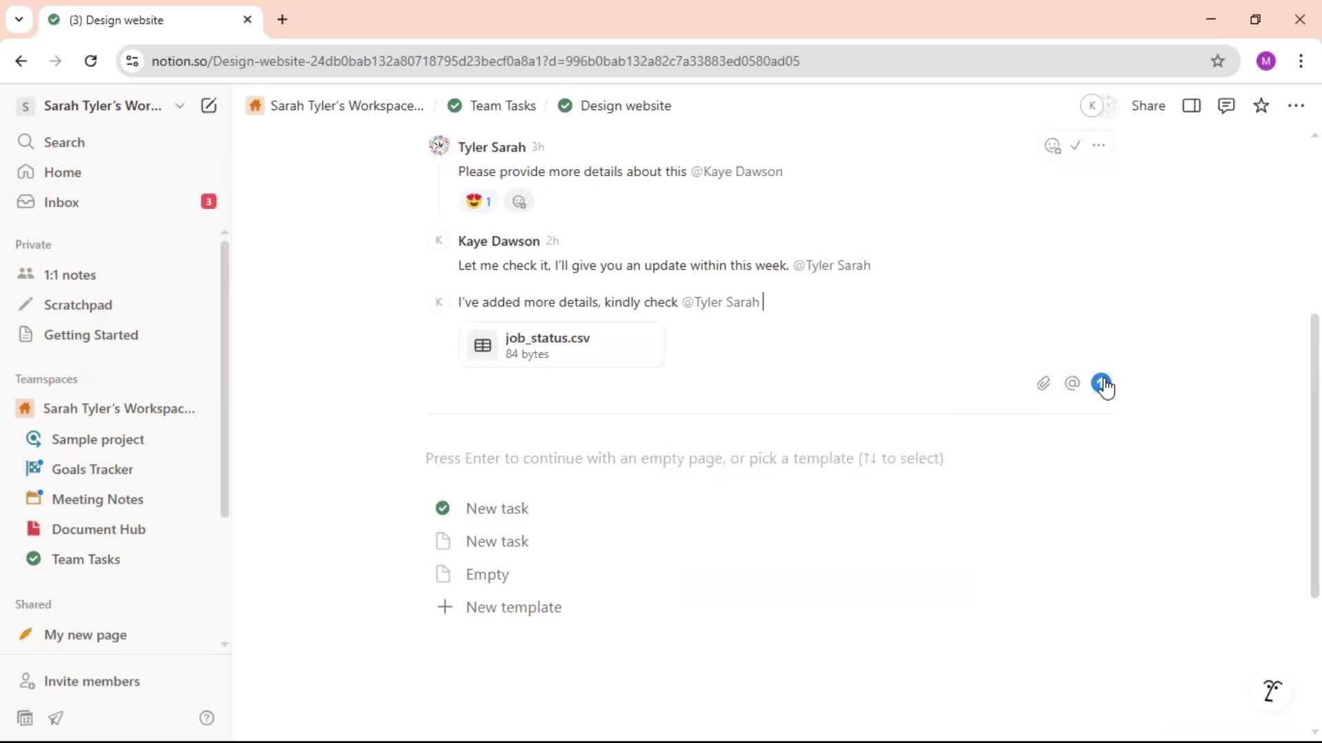 Commenting screenshot
