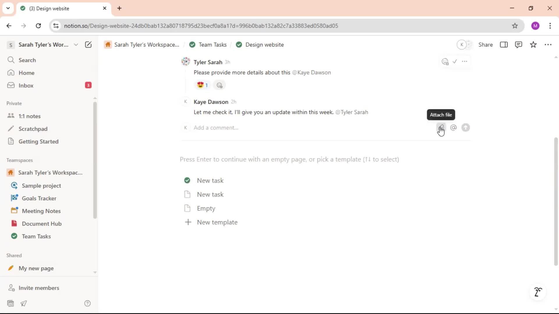 Commenting screenshot