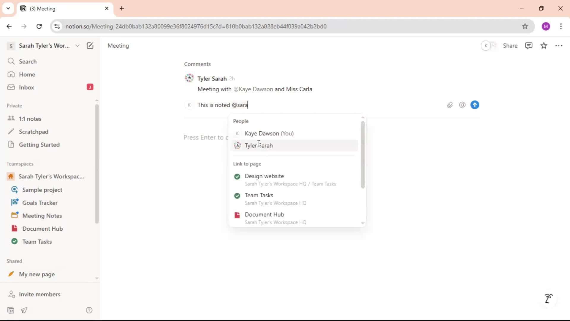 Commenting screenshot
