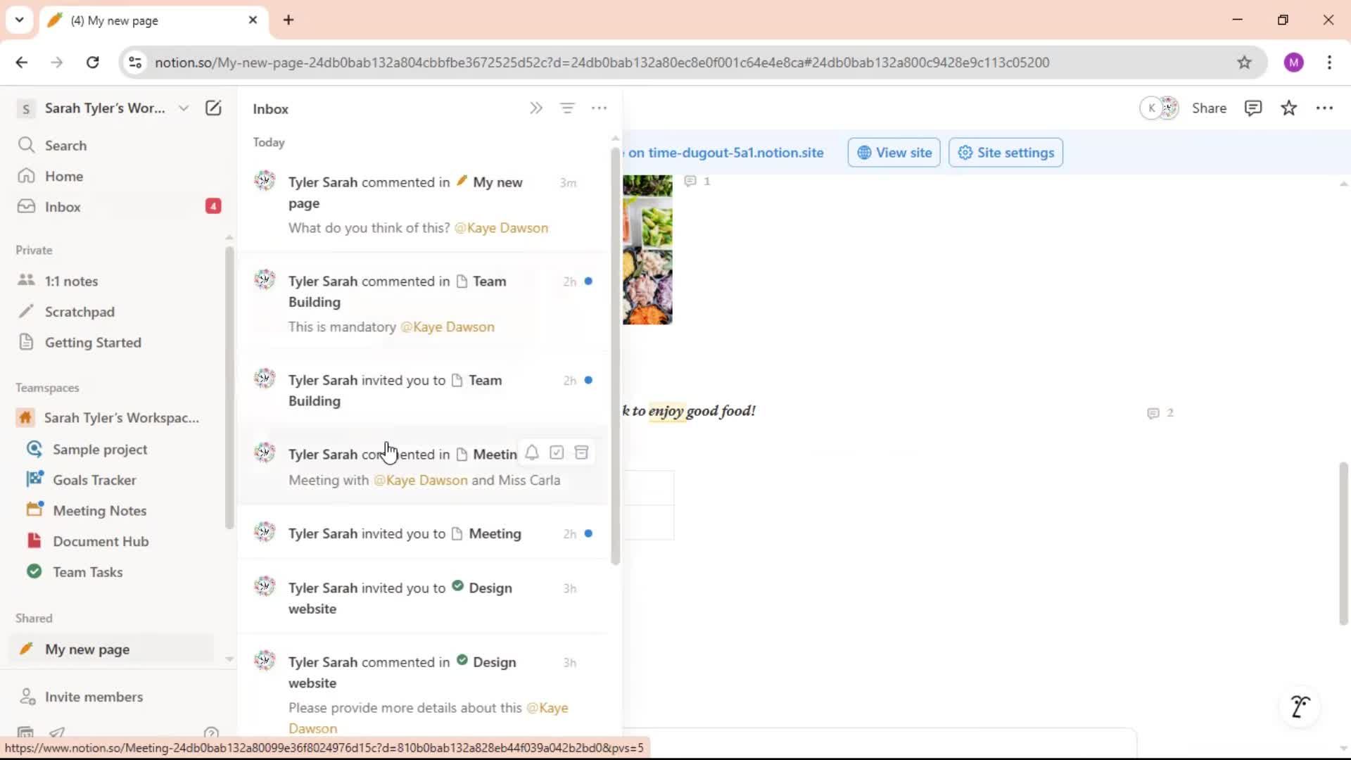 Commenting screenshot