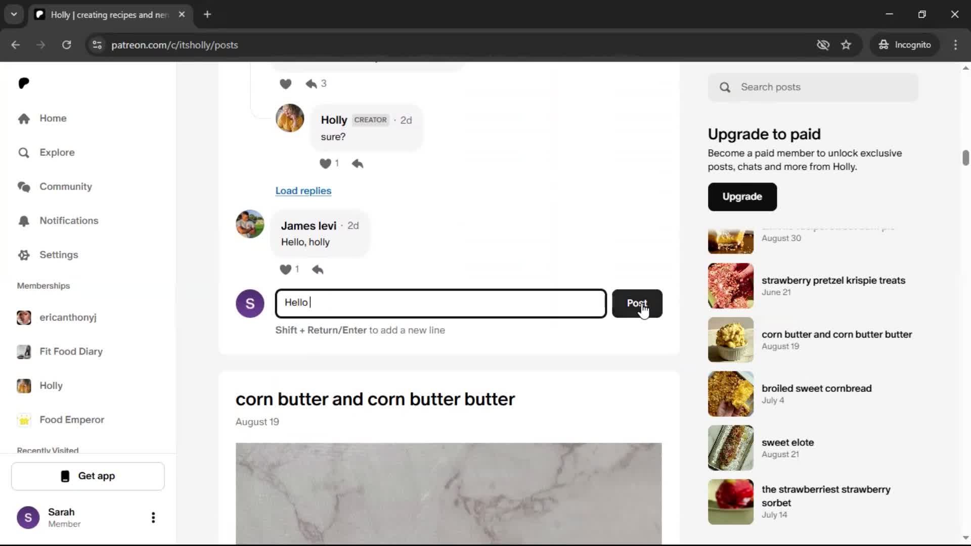 Commenting screenshot