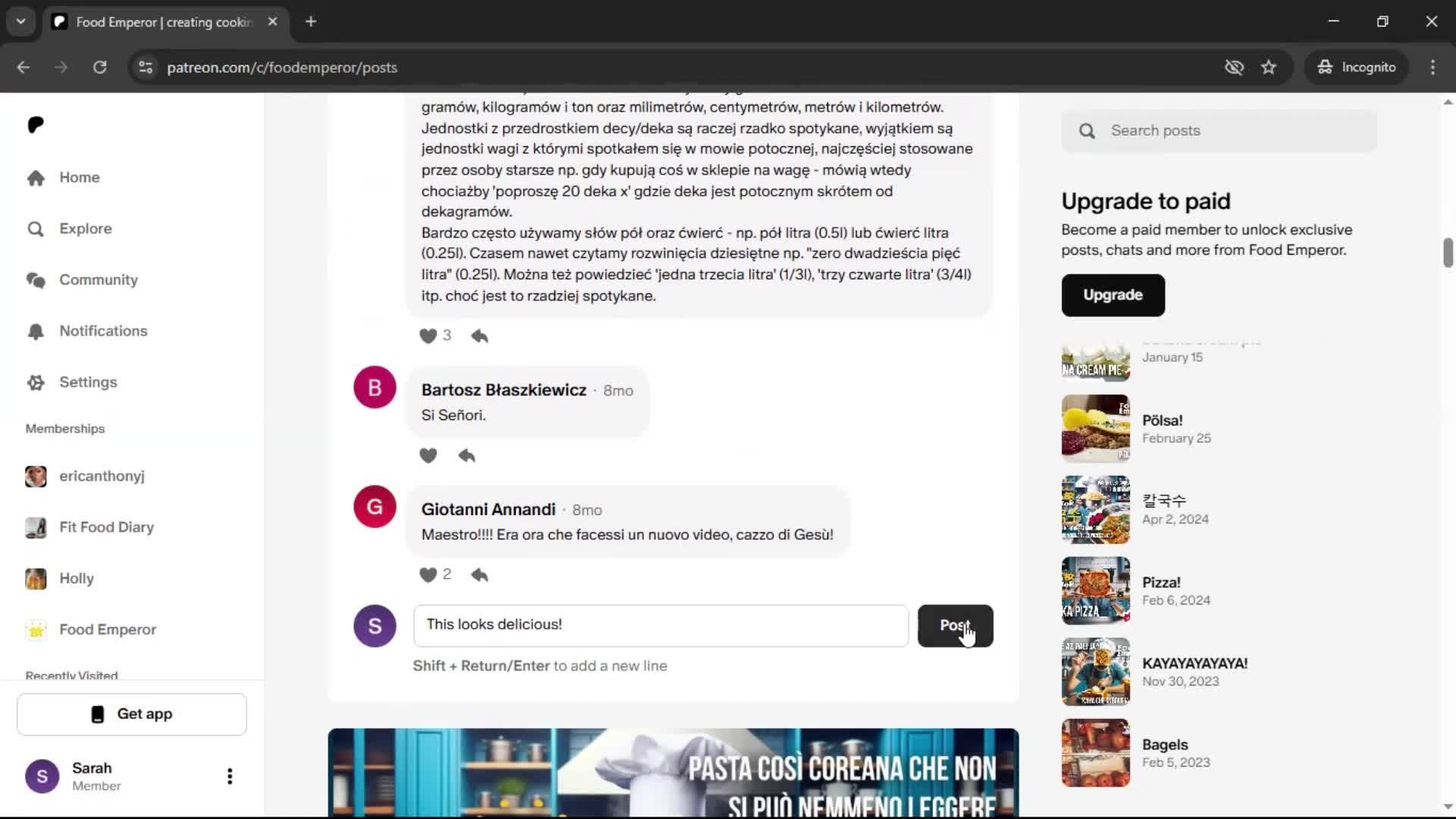 Commenting screenshot