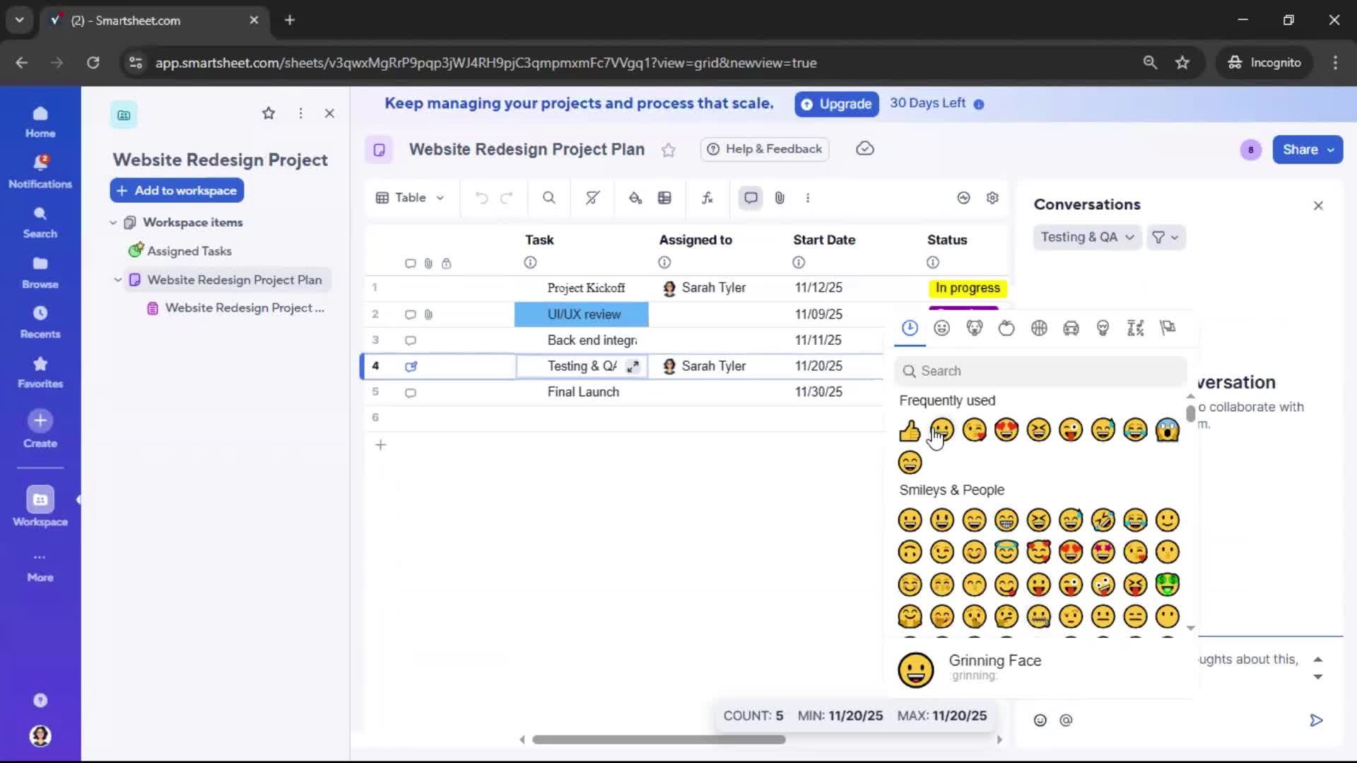Commenting screenshot