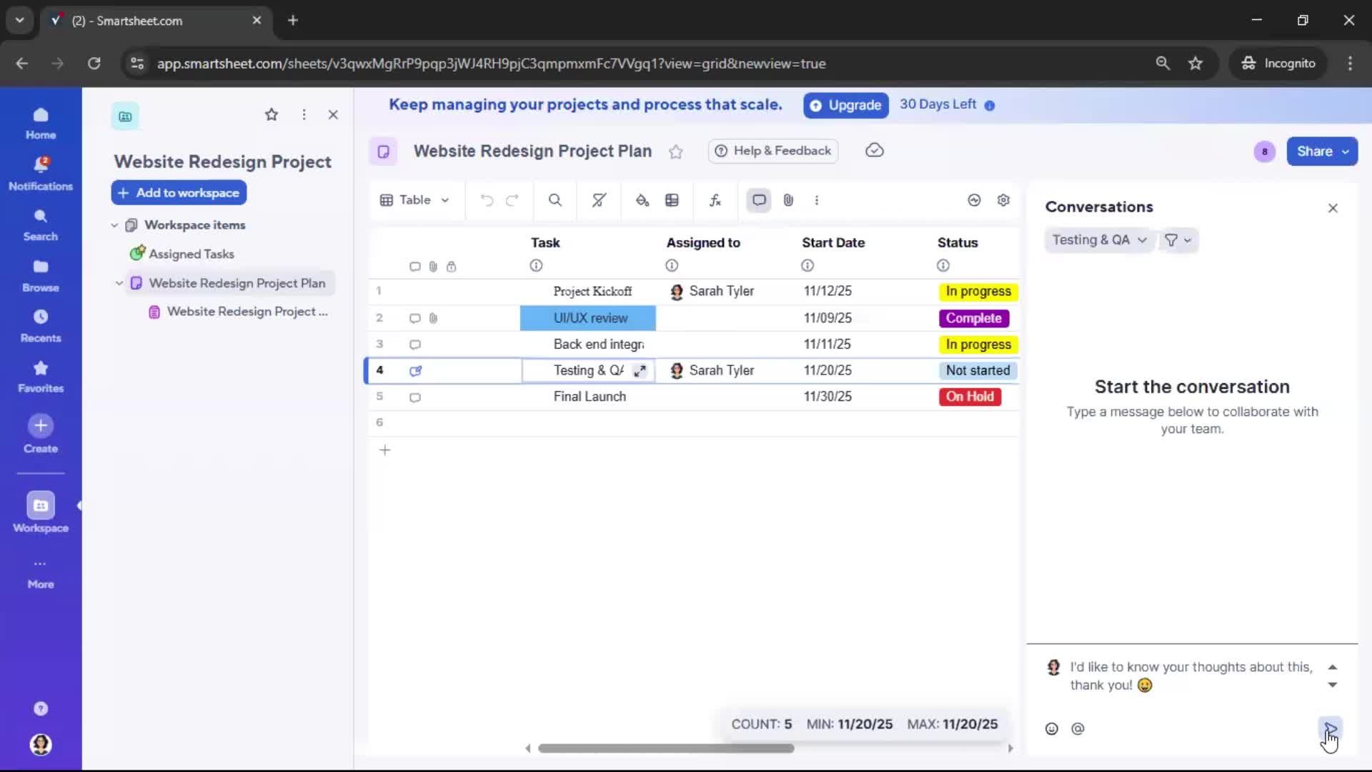 Commenting screenshot