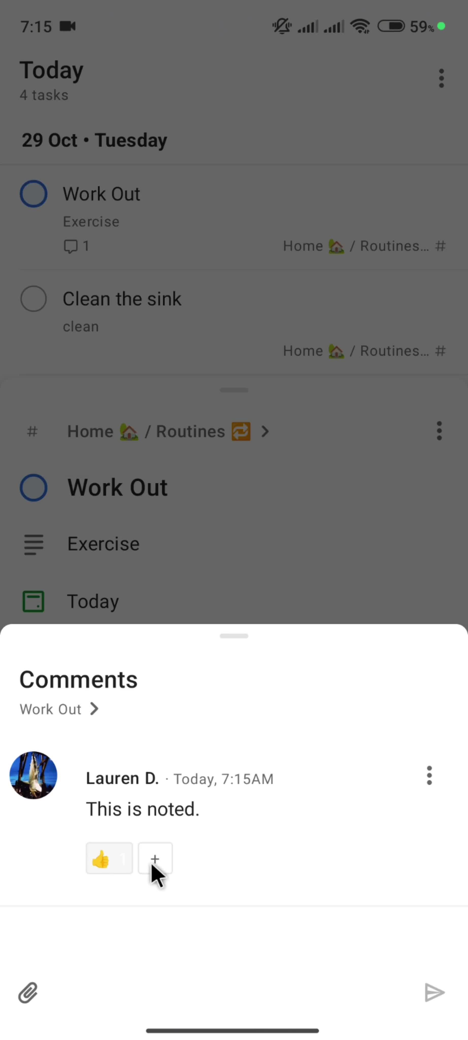 Commenting screenshot