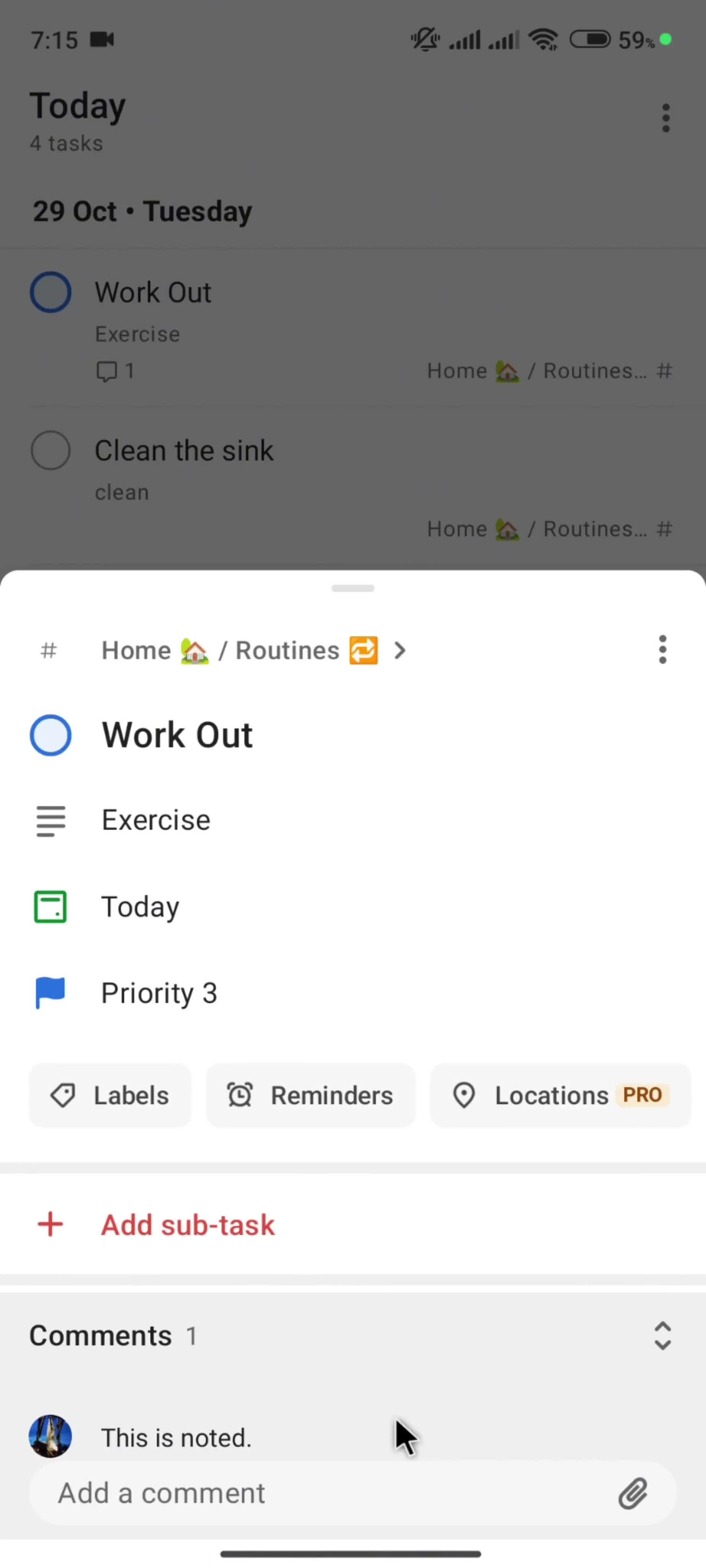 Commenting screenshot