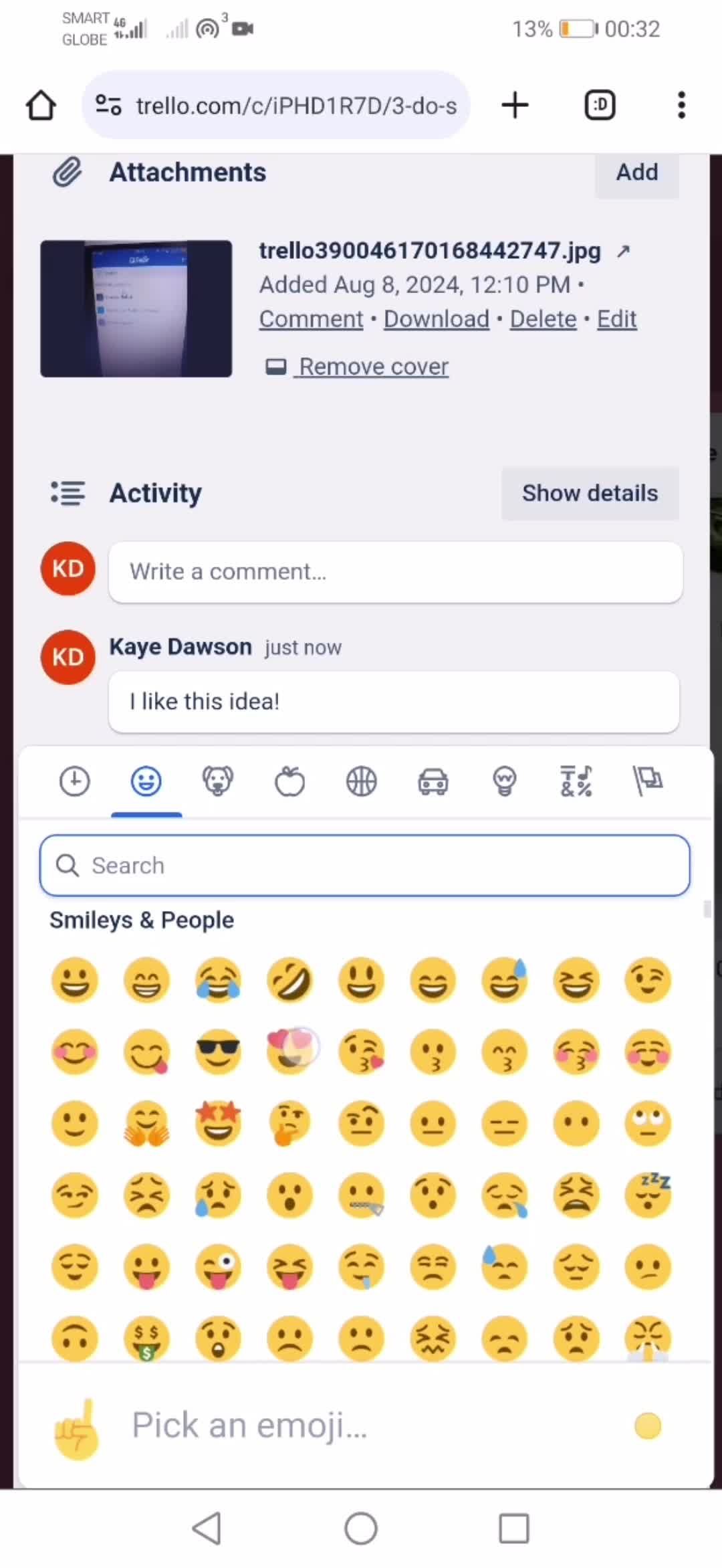 Commenting screenshot