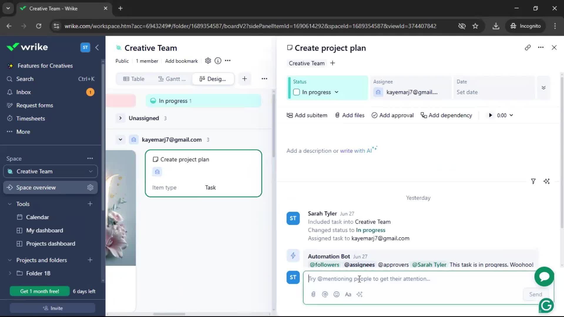Commenting screenshot