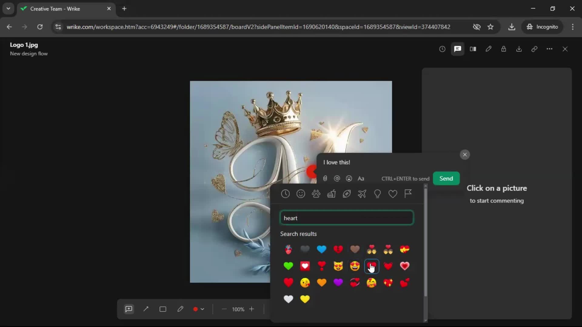 Commenting screenshot