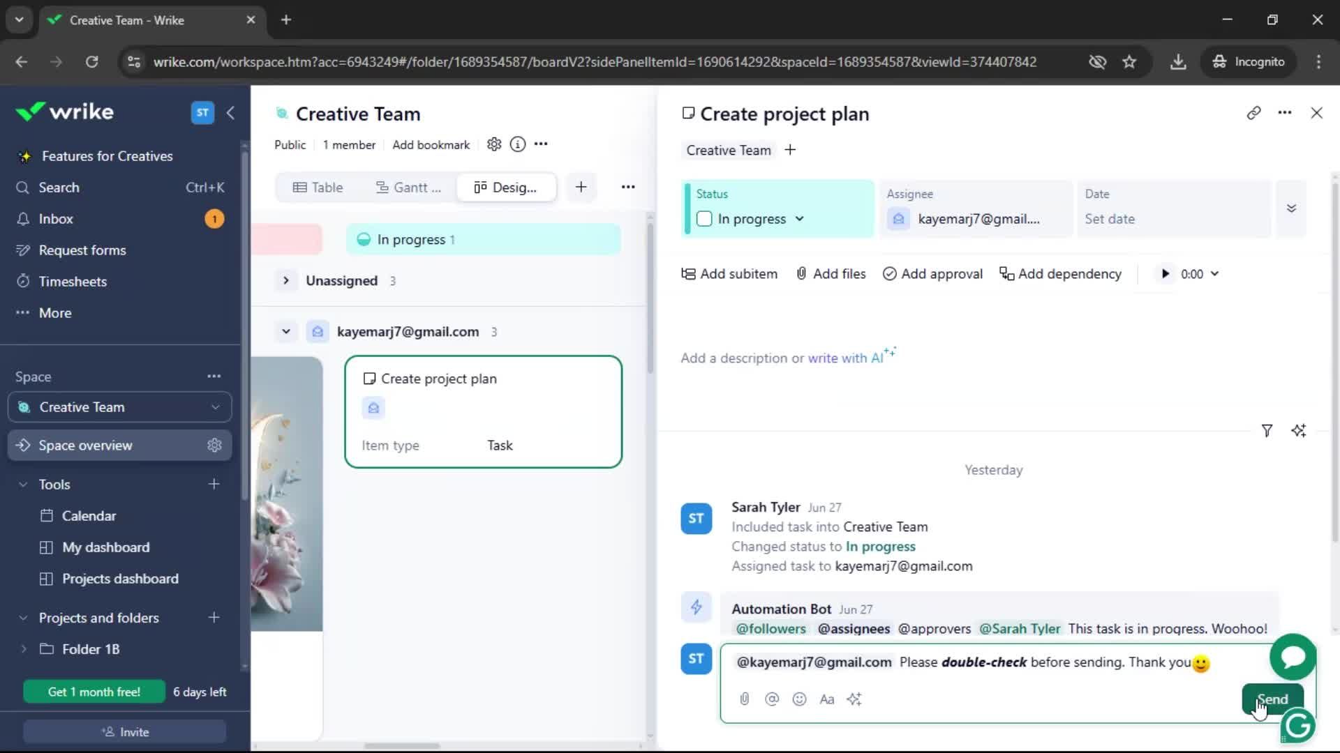 Commenting screenshot