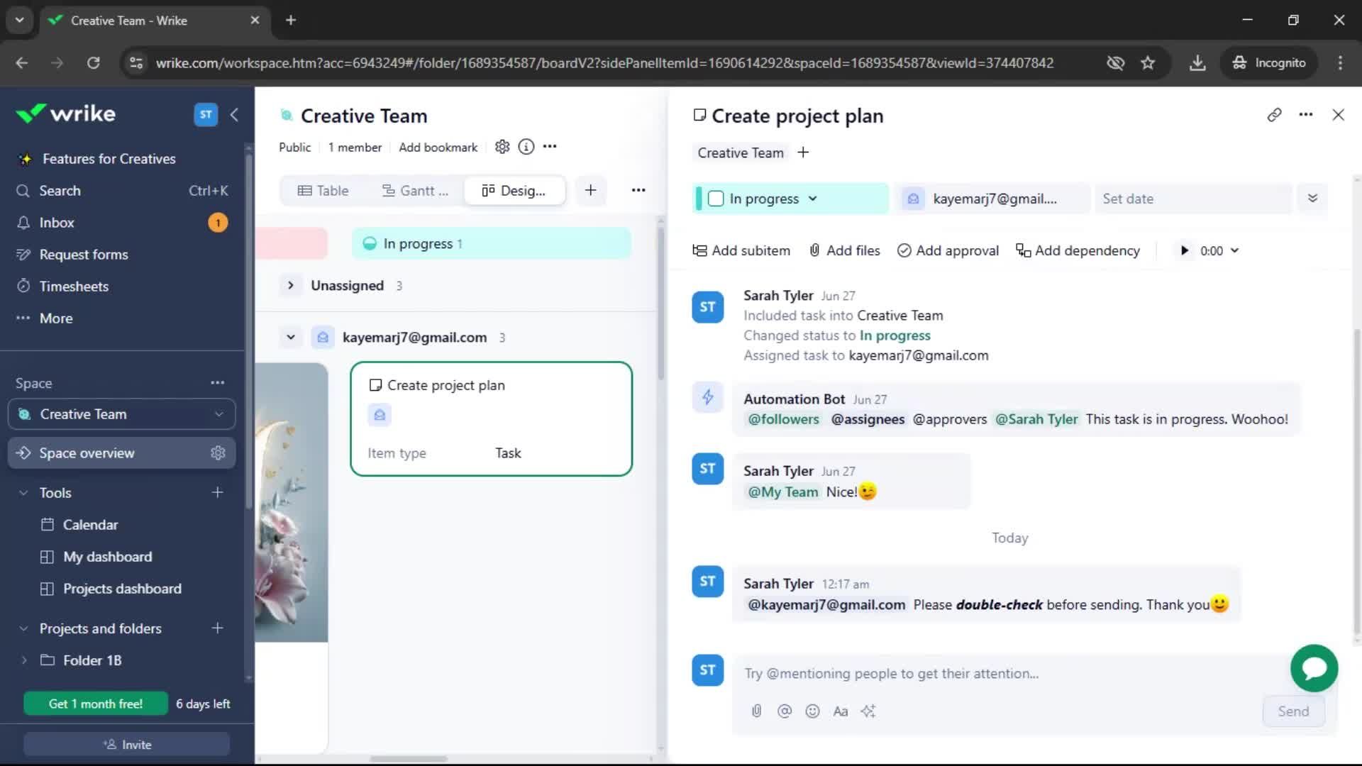 Commenting screenshot