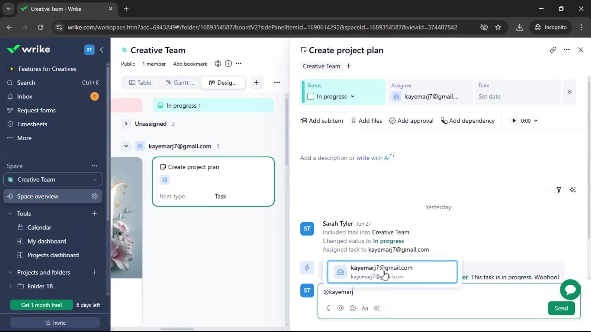 Commenting screenshot