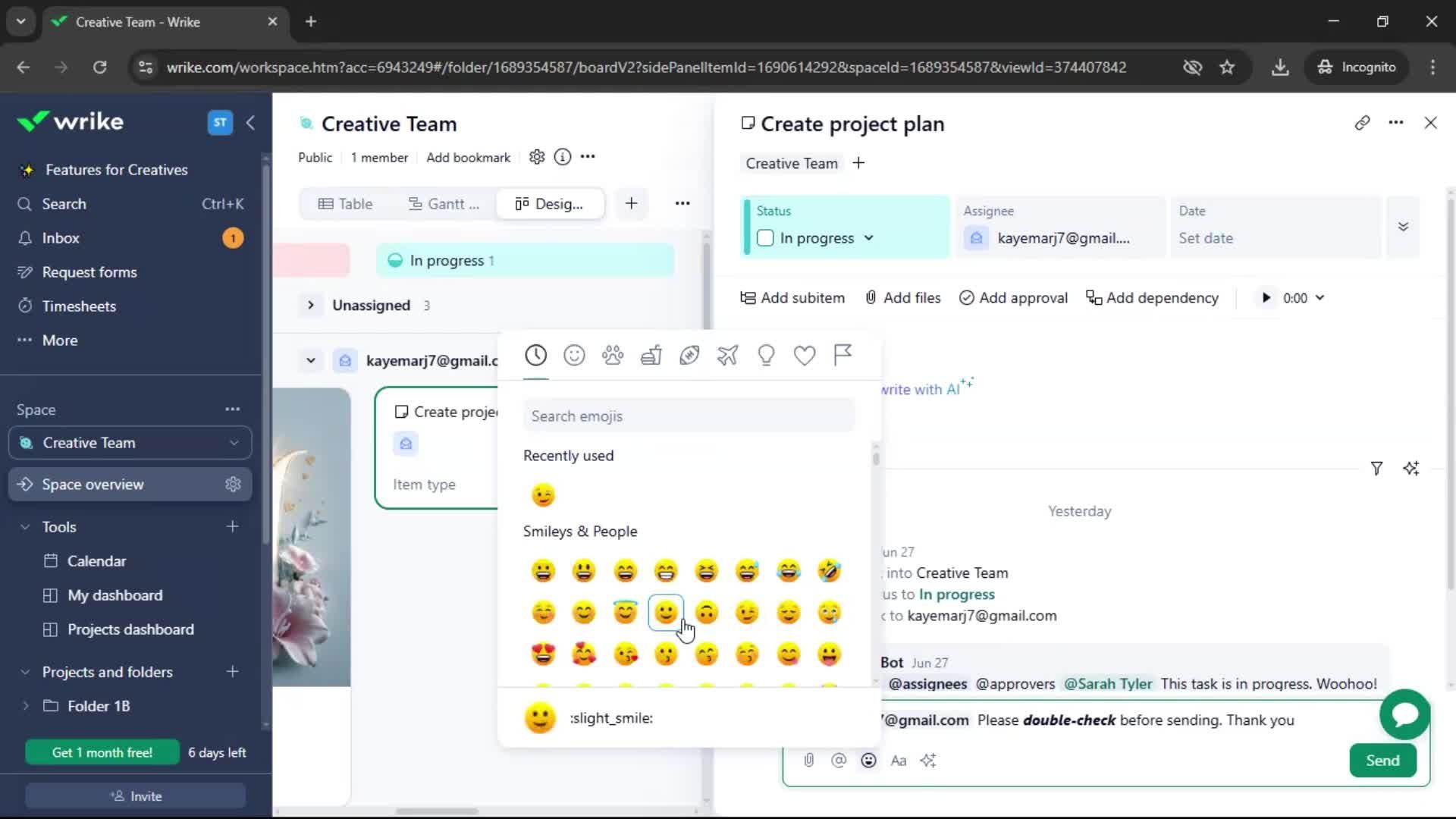 Commenting screenshot