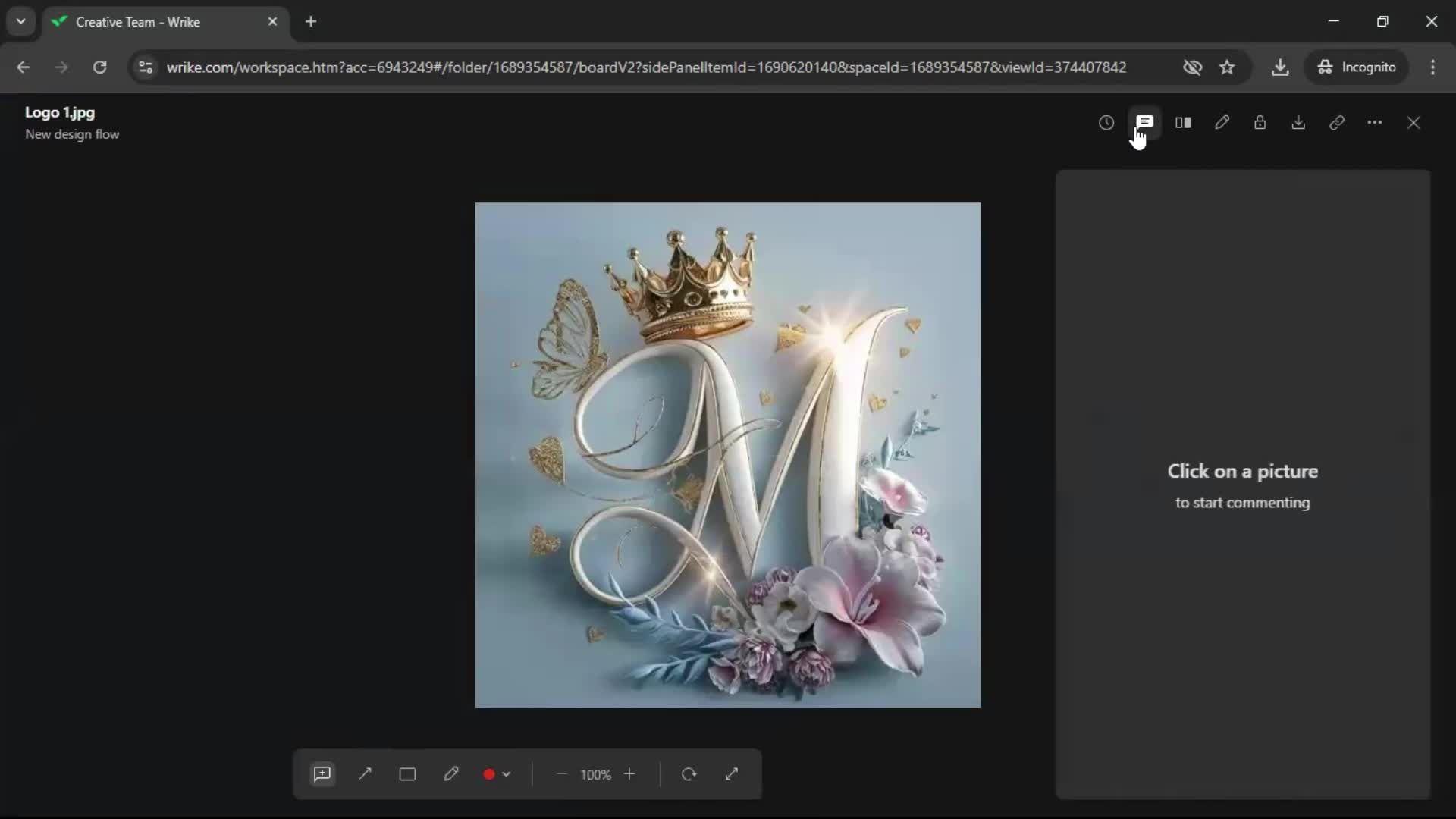 Commenting screenshot