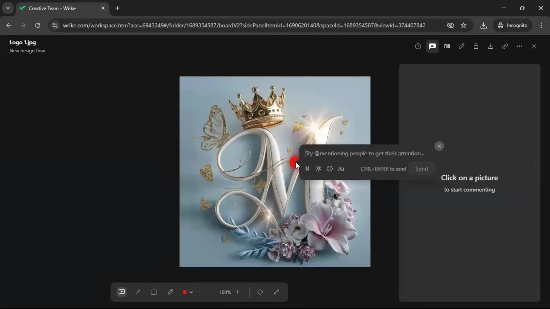 Commenting screenshot