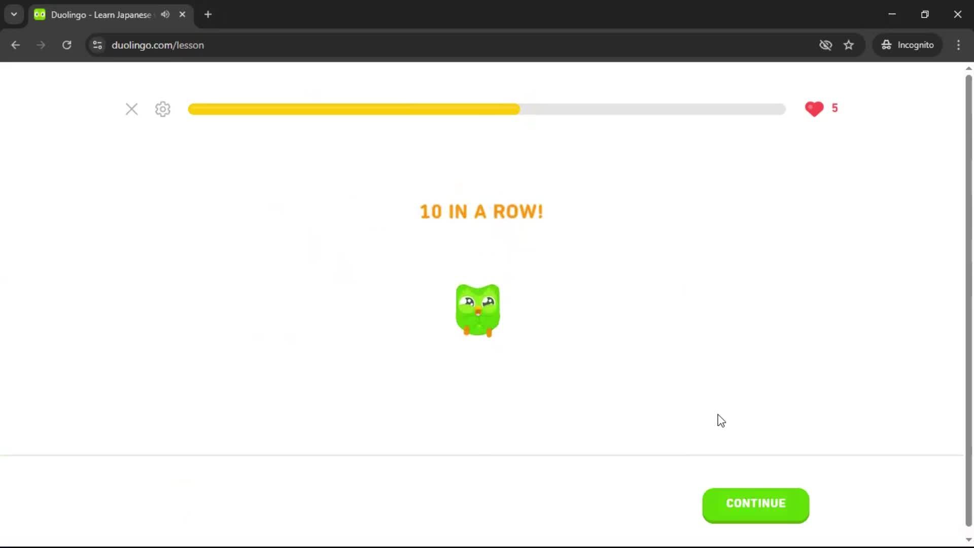 Completing a level screenshot