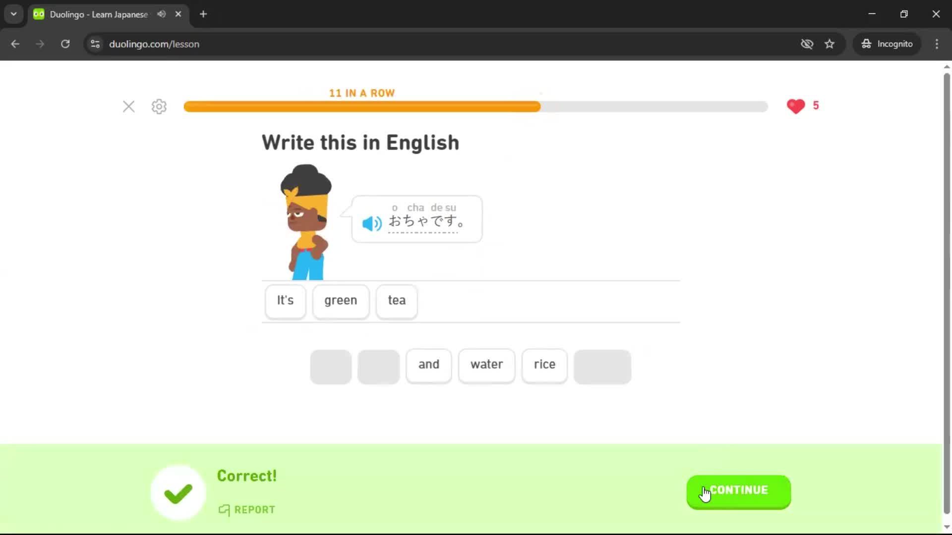 Completing a level screenshot