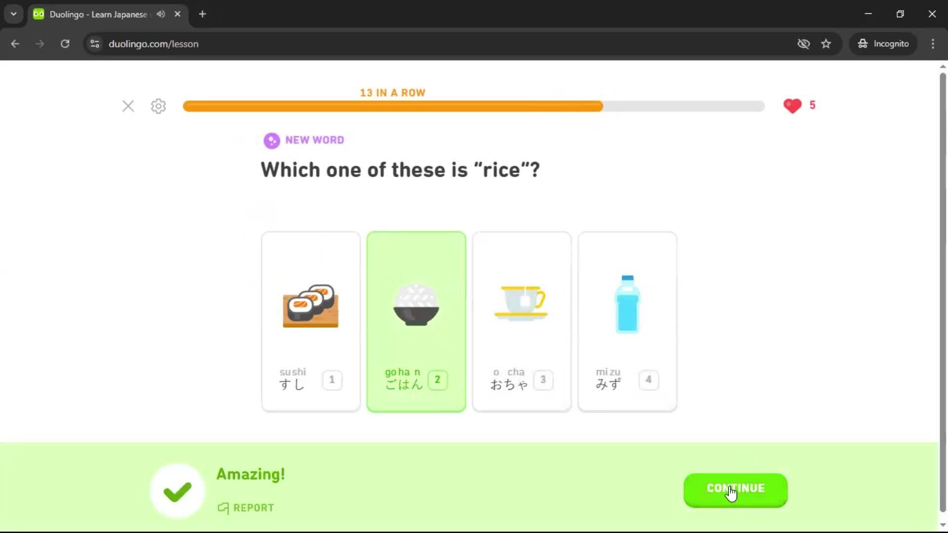 Completing a level screenshot