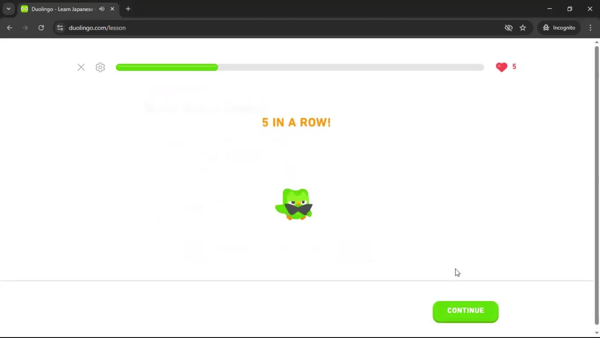 Completing a level screenshot