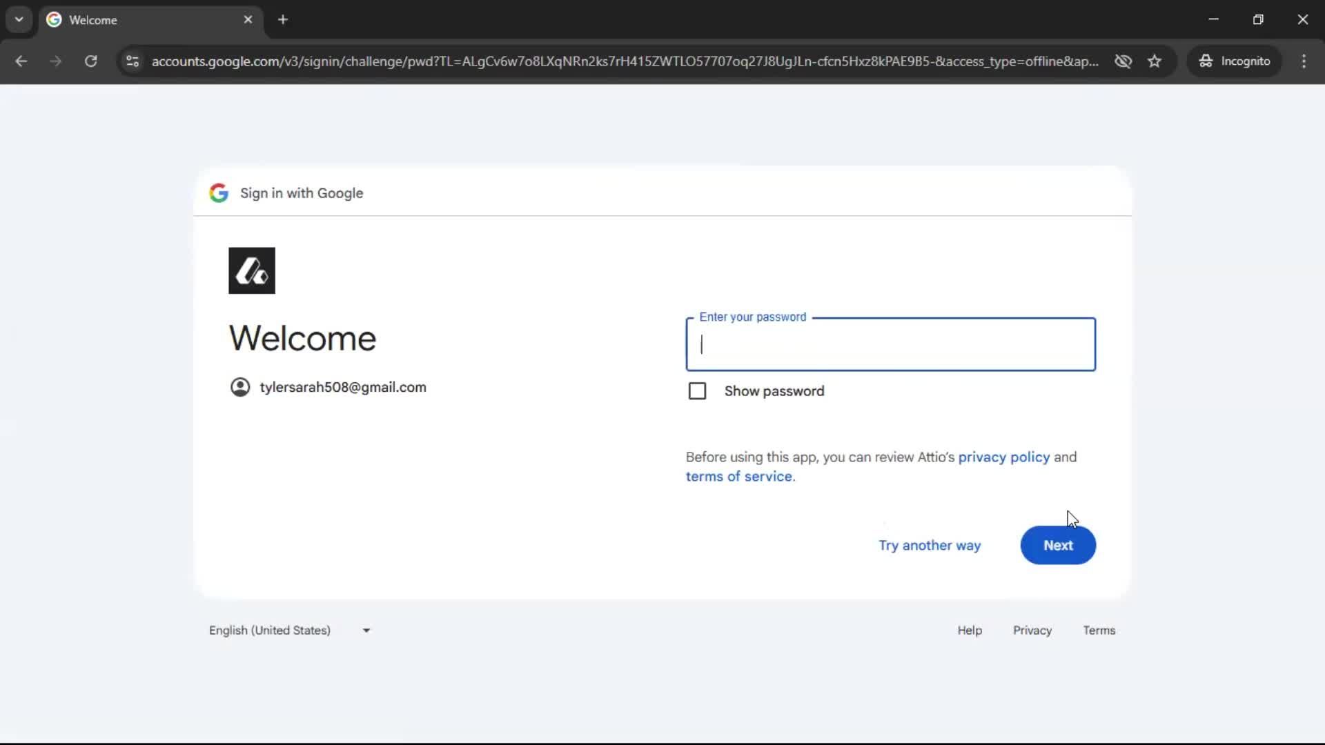 Connecting an integration screenshot