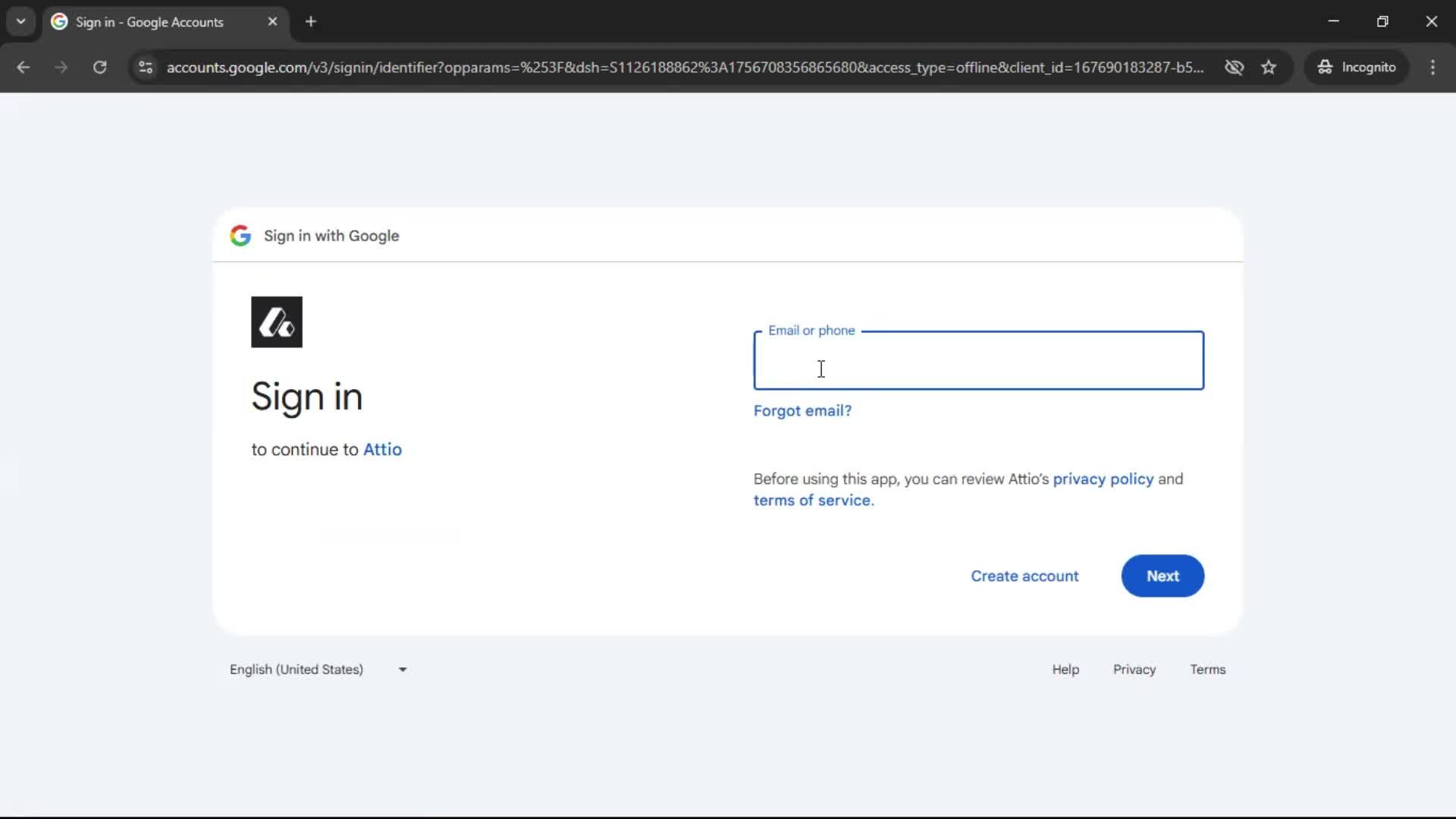 Connecting an integration screenshot